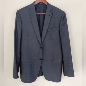 Z Zegna Navy Wool Mohair City Drop 7 Suit Jacket Blazer Size 42L